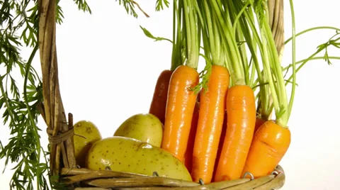 Carrots and potatoes Stock Footage 31030866
