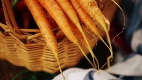 Carrots In A Basket Stock Footage 92660242
