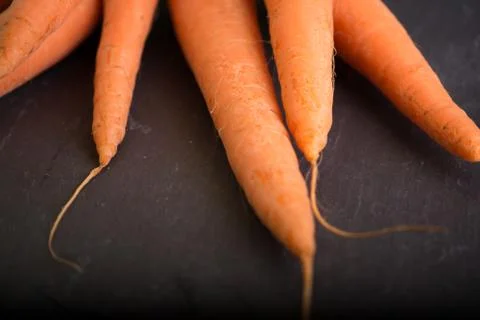 Carrots on a black background Stock Photos