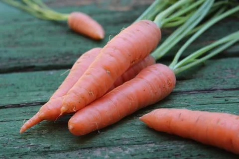 Carrots on boards Stock Photos