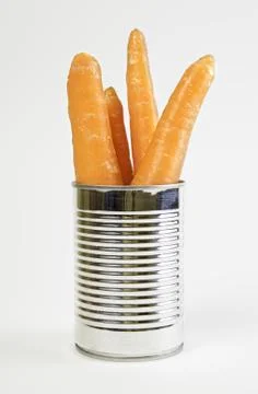 Carrots in a can Stock Photos