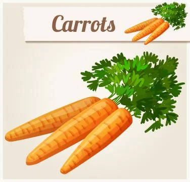 Carrots. Detailed Vector Icon Stock Illustration