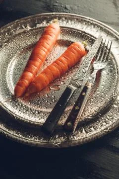 Carrots on a plate Stock Photos