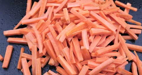Carrots rotating, close-up, top view, 4K Stock Footage 116228958