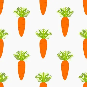 Carrots  seamless pattern. Vector illustration. Stock Illustration