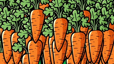 Carrots Transition on Green Screen – Closing and Opening Animation Stock Footage 320204338