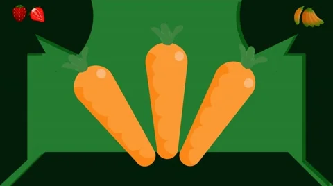 Carrots  - Vector Graphics - Food Animation - leaves Stock Footage 61270158