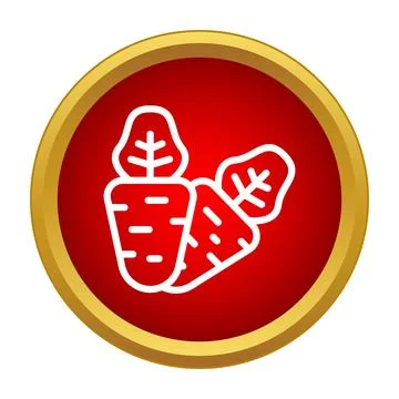 Carrots vegetable icon on red button design Stock Illustration