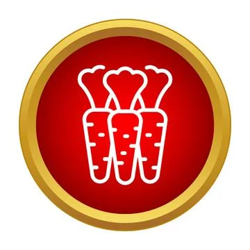 Carrots vegetables icon on a red button Stock Illustration