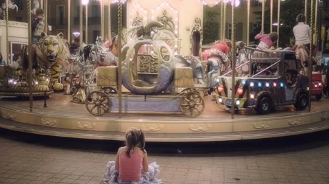 Carrousel for children Stock Footage 45777939