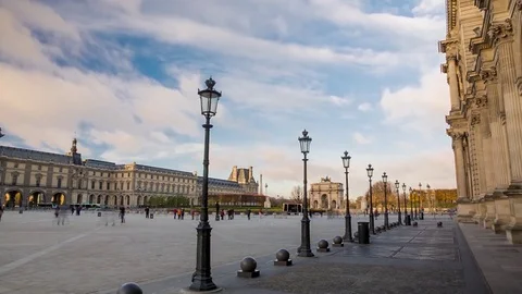 Carrousel Square in the autumn cloudy day Stock Footage 76400296