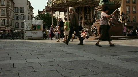Carrousel in a square Stock Footage 770713