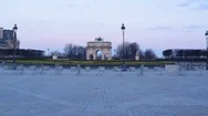 Carrousel Triumphal Arch Near The Louvre Museum In The Early Morning In Stock Footage