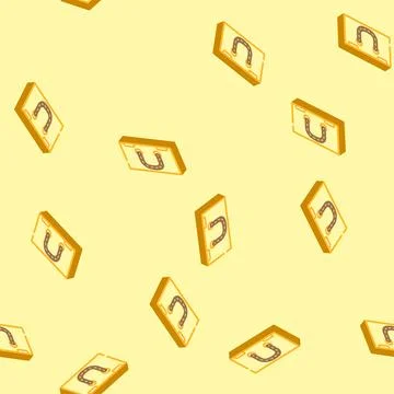 Carry box cardboard packaging isometric icon seamless pattern Stock Illustration