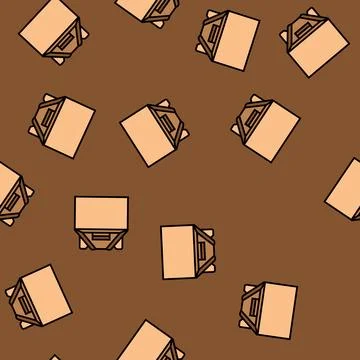 Carry box cardboard packaging vector seamless pattern Stock Illustration