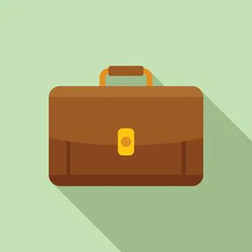Carry briefcase icon flat vector. Work bag Stock Illustration