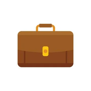 Carry briefcase icon flat vector. Work bag Stock Illustration
