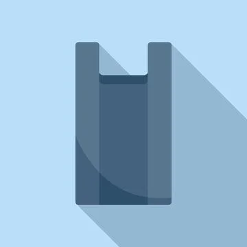 Carry handle empty trash bag icon flat vector. Ecological element Illustration
