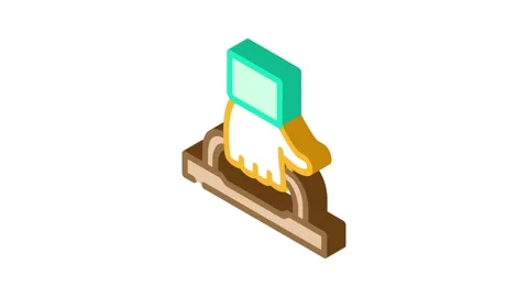 Carry handle label product caution isometric icon animation Vidéo 327283980