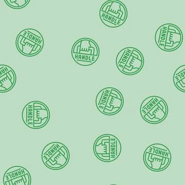 Carry handle label product caution line seamless pattern Illustration