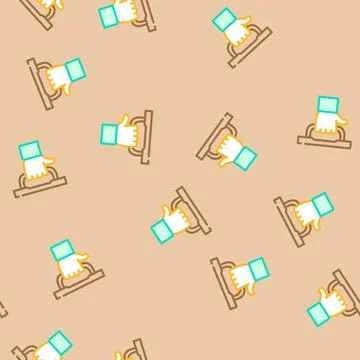 Carry handle label product caution vector seamless pattern Illustration