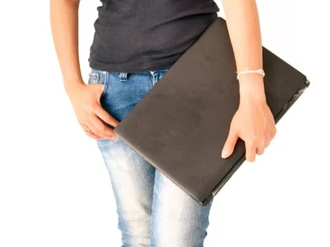Carry a notebook Stock Photos