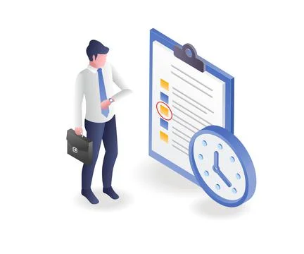 Carry out the marked plan in isometric illustration Stock Illustration