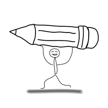 Carry a pencil Stock Illustration