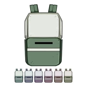 Carryall backpack cartoon vector graphic Stock Illustration