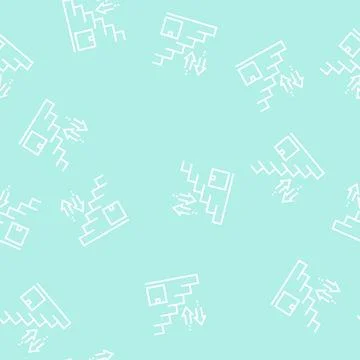 Carrying box up and down steps line seamless pattern Stock Illustration