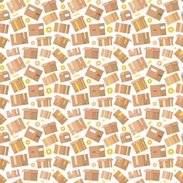 Carrying boxes seamless pattern warehouse shipping container 스톡 일러스트