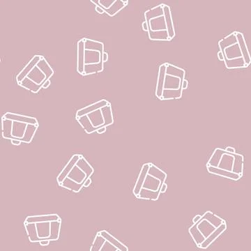 Carrying case for cat line vector seamless pattern Stock Illustration