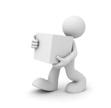 Carrying gift box concept  3d illustration Stock Illustration