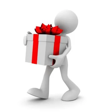 Carrying gift box concept  3d illustration Ilustração Stock