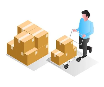 Carrying goods in a stroller Stock Illustration