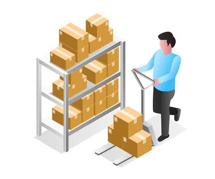 Carrying goods in a stroller Stock Illustration