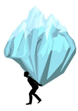 Carrying. man with a mountain Stock Illustration