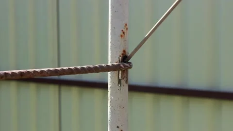 Carrying out welding works by electric welding 스톡 동영상 149256653