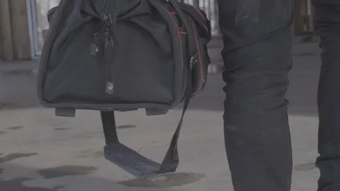 Carrying tool bag and tool belt Stock Footage 102125769