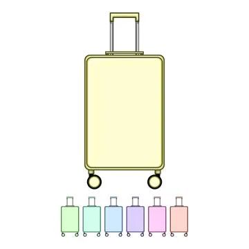 Carryon hard shell suitcase cartoon vector graphic Stock Illustration