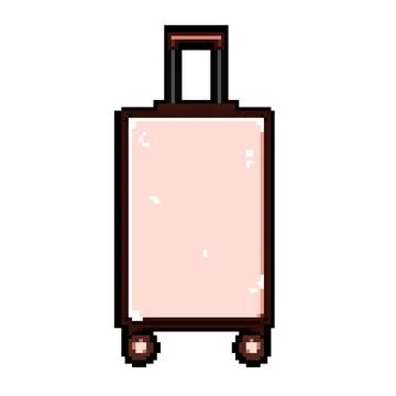 Carryon hard shell suitcase pixel art vector illustration イラスト素材