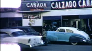 Cars And Traffic Juarez Mexico Street Scene 1960S Vintage Film Home Movie 8Mm Stock Footage
