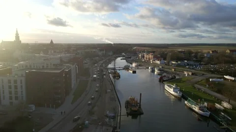 Cars besides the river Stock Footage 147403203