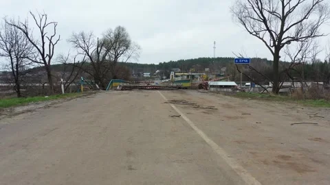 Cars Bridge Destruction Ukraine War Russ 