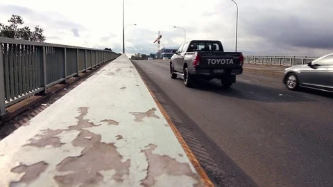 Cars on a Bridge Stock Footage 72254510