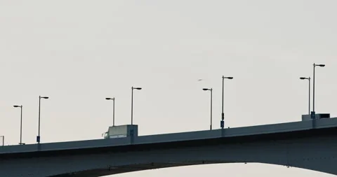 Cars on the bridge Stock Footage 130743522
