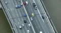 Cars commuting Driving Incoming Outgoing, Aerial View Singapore Highway Freeway HD Footage