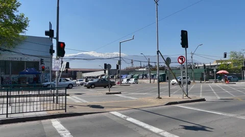 Cars cross the intersection of two big avenues Stock Footage 97851002