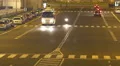 Cars driving in Barcelona city center, nighttime, transportation, traffic HD Footage