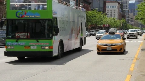 Cars Driving In Manhattan on the West Sie Highway Stock Footage